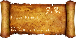 Frits Ninett névjegykártya